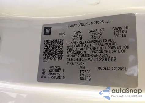 2020 Chevrolet Colorado 2Wd Long Box Lt из США, поврежденный, VIN 1GCHSCEA7L1229662